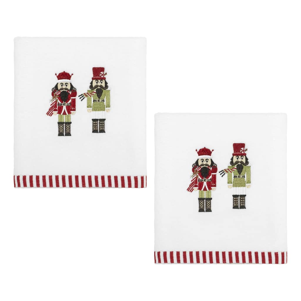 Avanti Peppermint Nutcracker 2-Pack Hand Towel