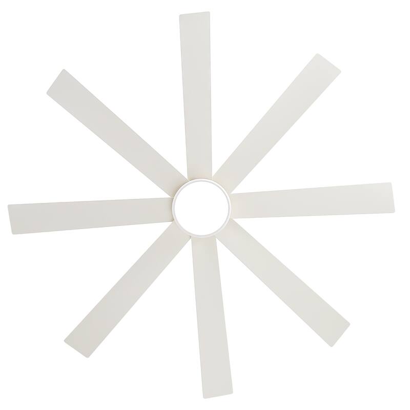 65 Inch 8-Blade Black LED Ceiling Fan with Light and Remote