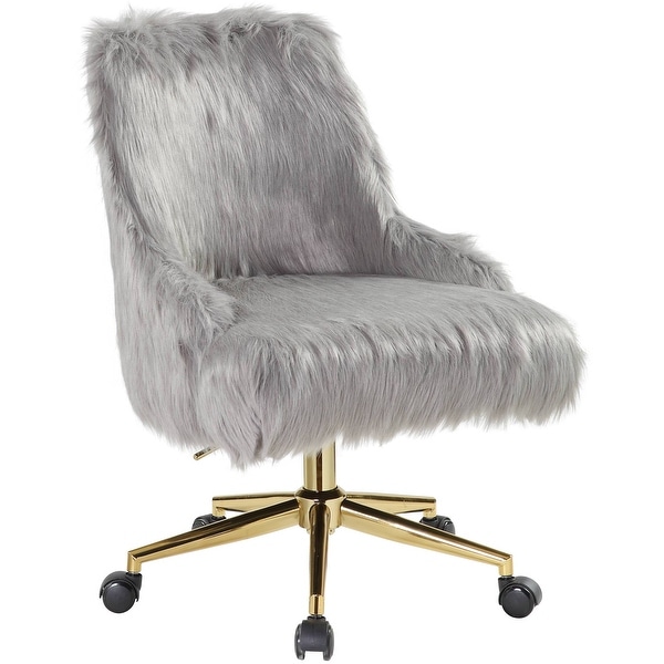 Gray fur desk best sale chair