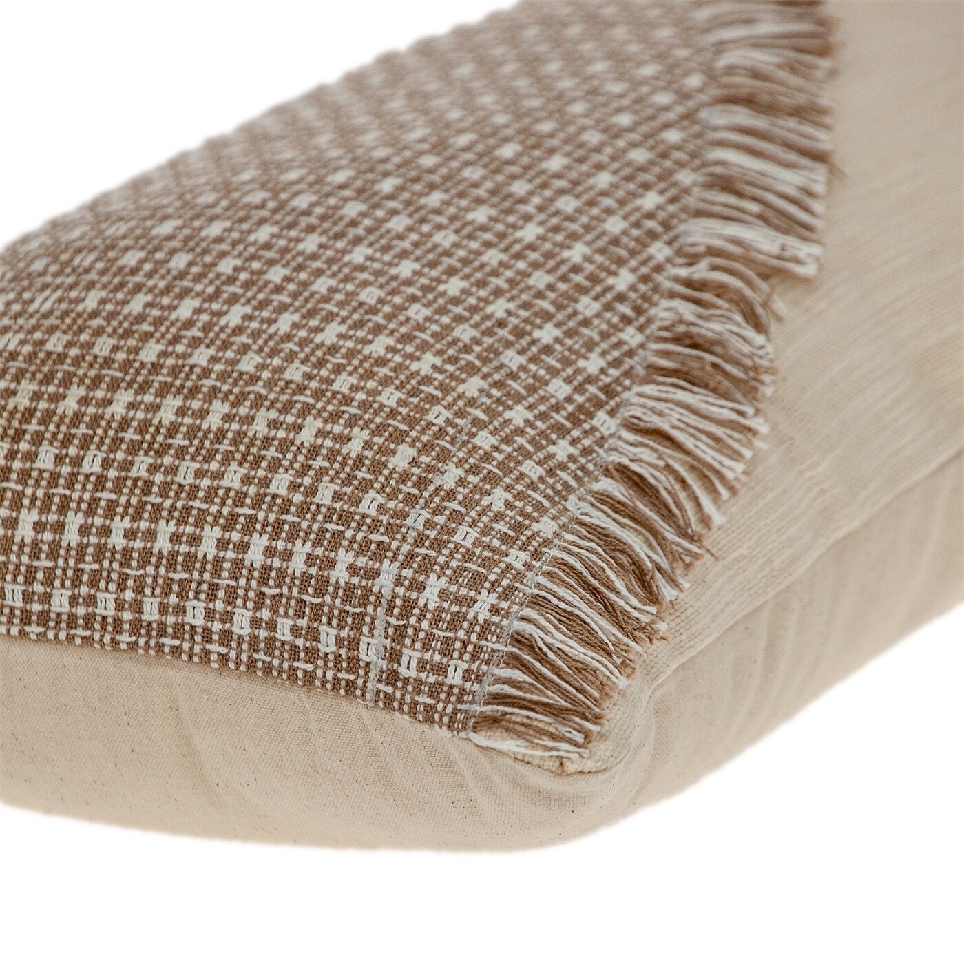 Sandy Beige Textured Throw Pillow 24 x 14 x 5 Single