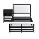 preview thumbnail 8 of 37, Metal Platform Bed Frame with Storage Cabinet and Cushioned Footrest