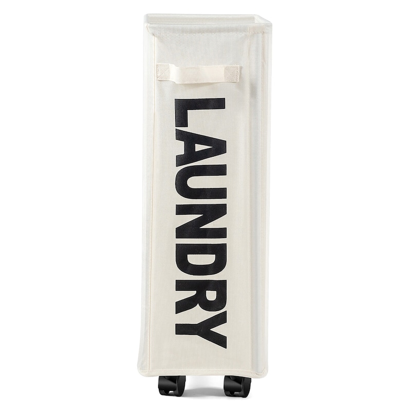 Gymax 21'' Slim Laundry Basket Hamper 10 Gallon Collapsible Waterproof