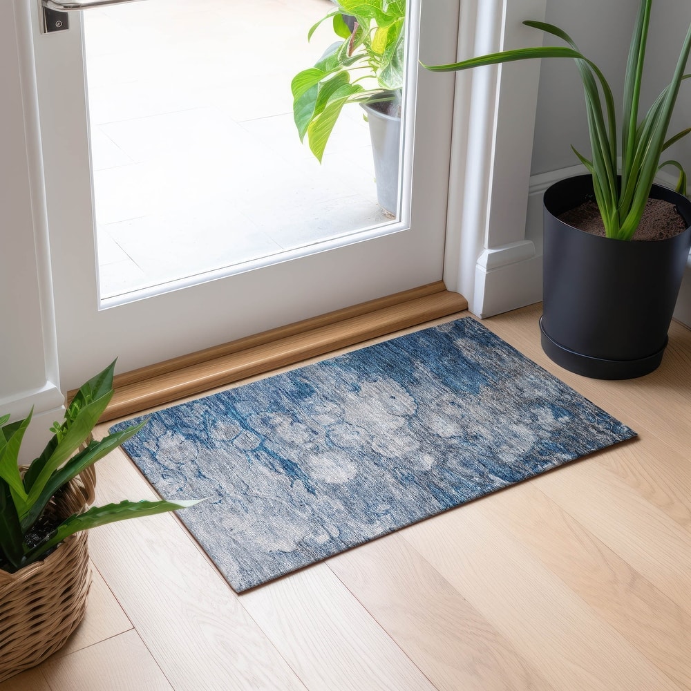 Machine Washable Indoor/ Outdoor Chantille Modern Abstract Rug
