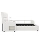 preview thumbnail 10 of 8, Queen Size Upholstered Platform Bed with Multimedia Nightstand & Storage Shelves Storage Bed Frame for Kids Teens Adults, White