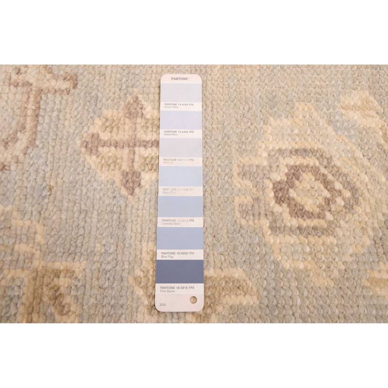 ECARPETGALLERY Hand-knotted Kavya Oushak Light Blue Wool Rug - 7'11 x 9'10