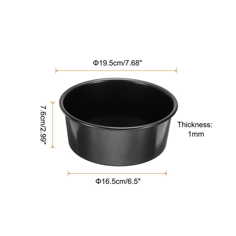 2Pcs Round Cake Pan with Removable Loose Bottom Anodized Aluminum Baking Pan - Black - 7"
