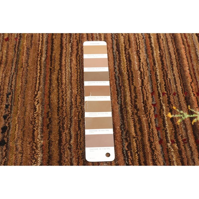 ECARPETGALLERY Hand Loomed Kashkuli Gabbeh Dark Brown Wool Rug - 3'11 x 5'8