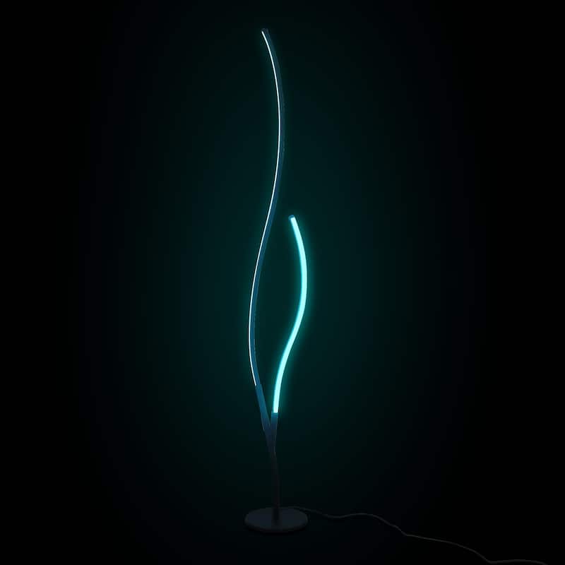 56" Modern Spiral LED Floor Lamp