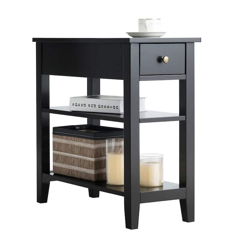 Gymax Set of 2 3-Tier Nightstand Bedside Side End Table w/Double