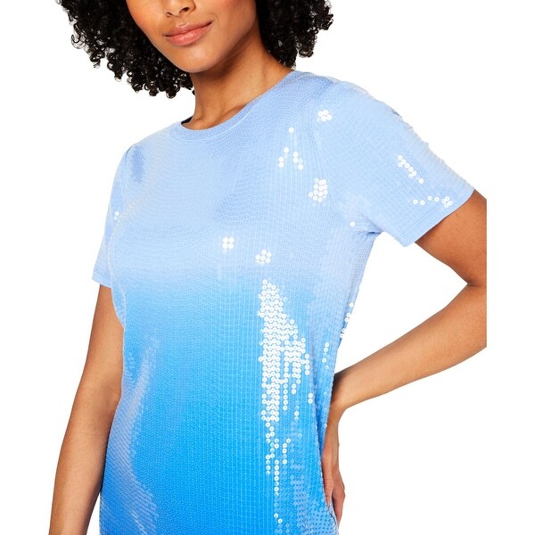 michael kors blue sequin dress