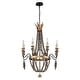 preview thumbnail 4 of 7, 8-light Candle Style Empire Beaded Chandelier - Rusty