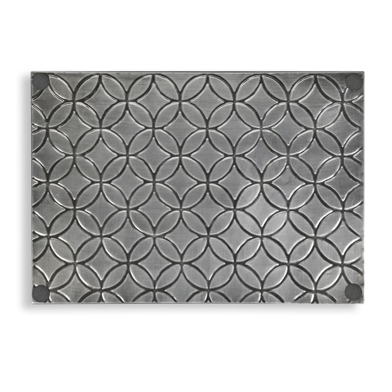 20" Double Circles Boot Tray for Boots, Shoes, Plants, Pet Bowls, and More, Dark Zinc, Gray Finish by Good Directions