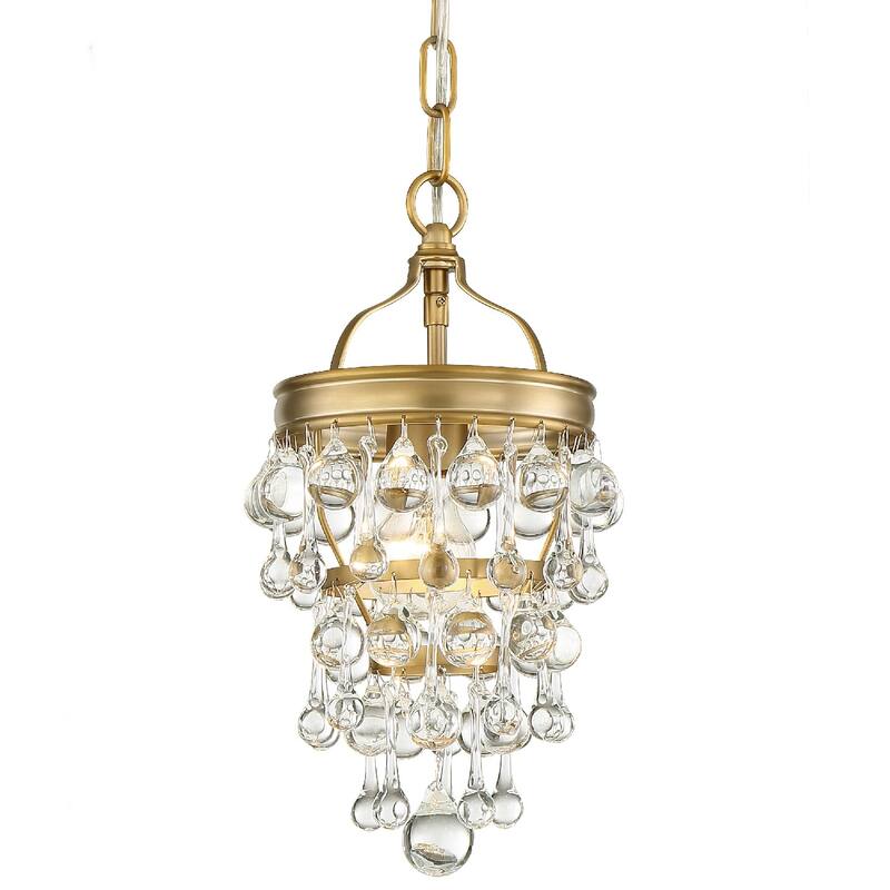 Calypso 1 Light Vibrant Gold Mini Chandelier - 7.25'' W x 13.75'' H - 7.25'' W x 13.75'' H
