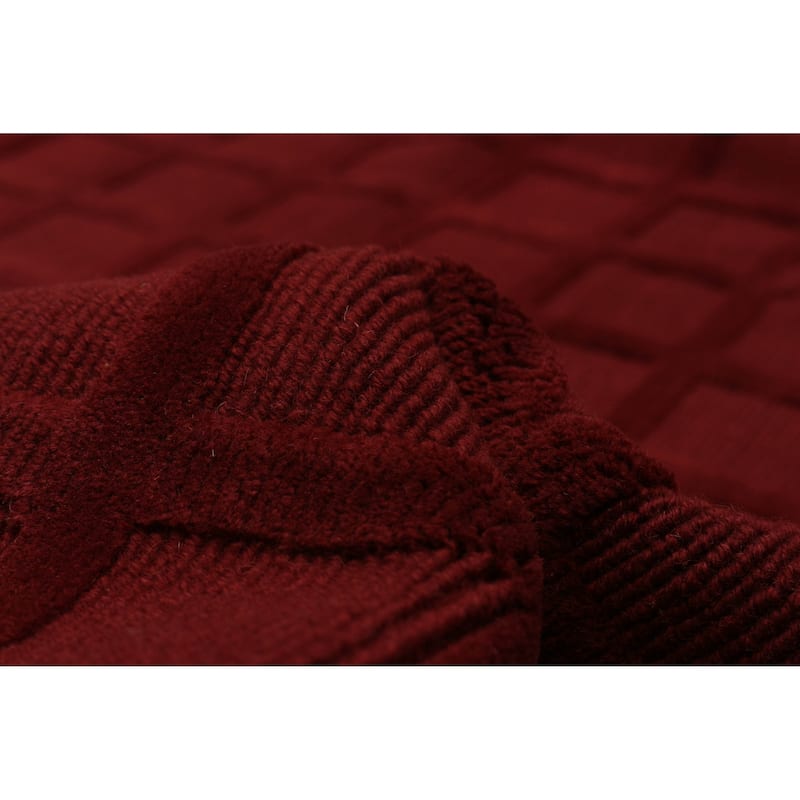 ECARPETGALLERY Hand-knotted Kathmandu Burgundy Wool Rug - 10'0 x 14'0