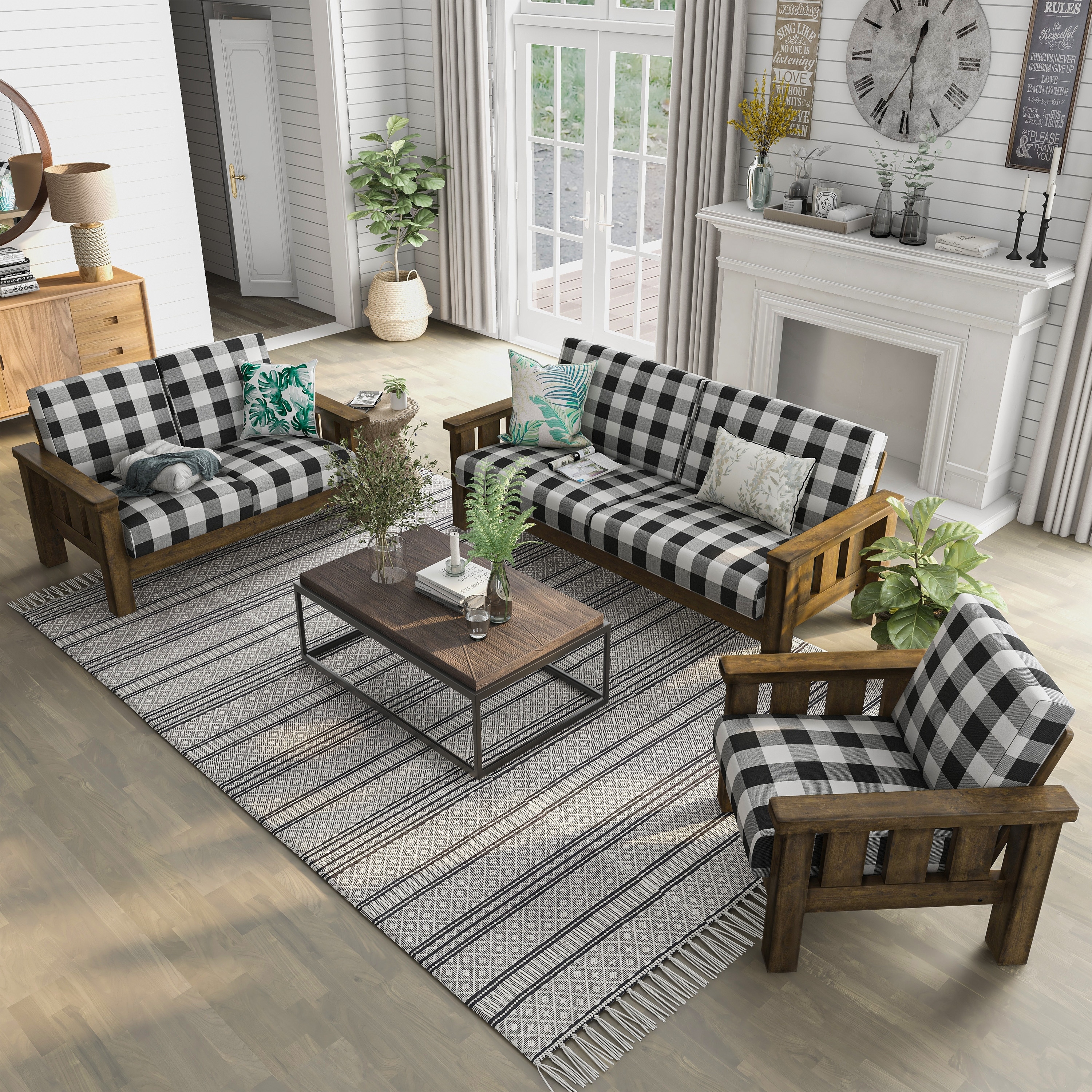 Rustic top sofa set