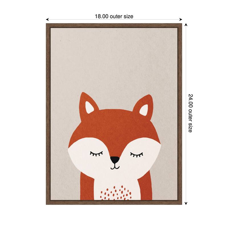 Kate and Laurel Fox by July Art Prints Framed Canvas Wall Art Print