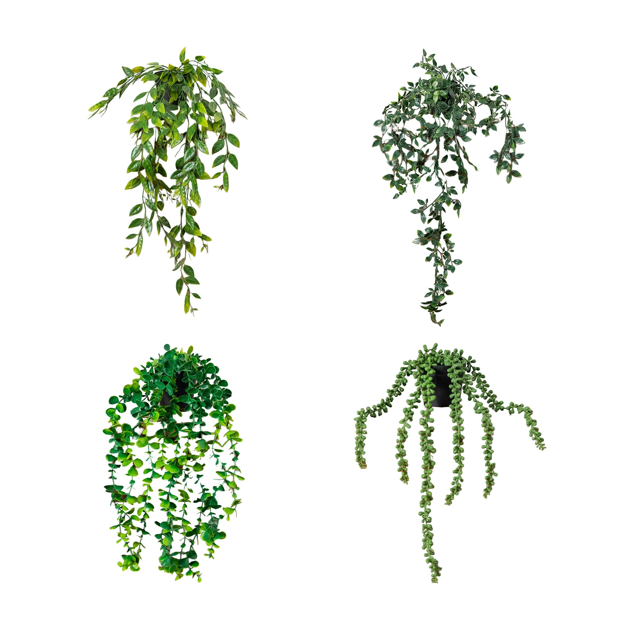 17-in Artificial Hanging Plants - Set of 4