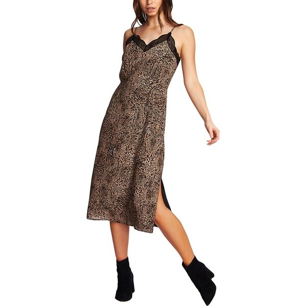 sleeveless animal print dress