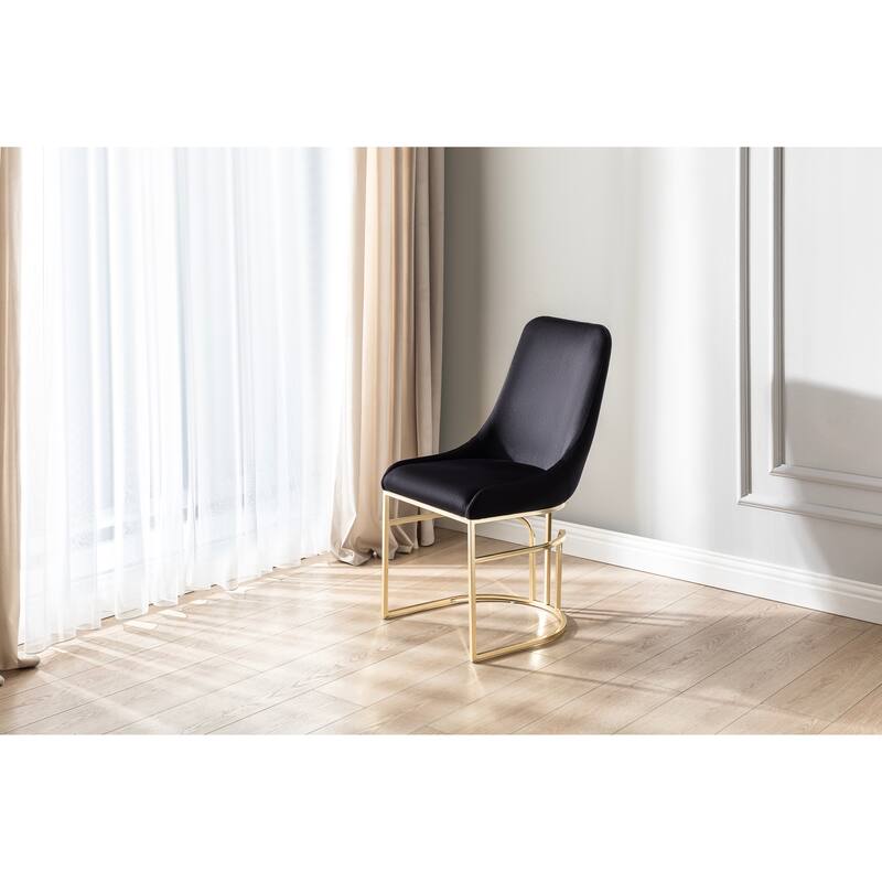 Modern Style 2pc Wooden Dinning Chairs - Black