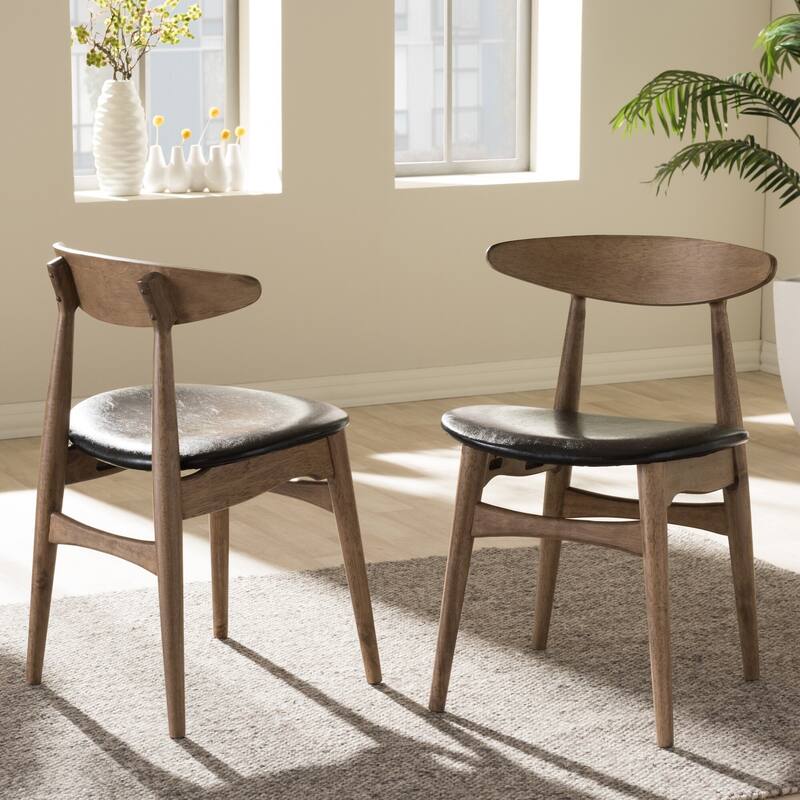 Carson Carrington Haapajarvi Mid-century Modern French Oak Dining Chair (Set of 2)