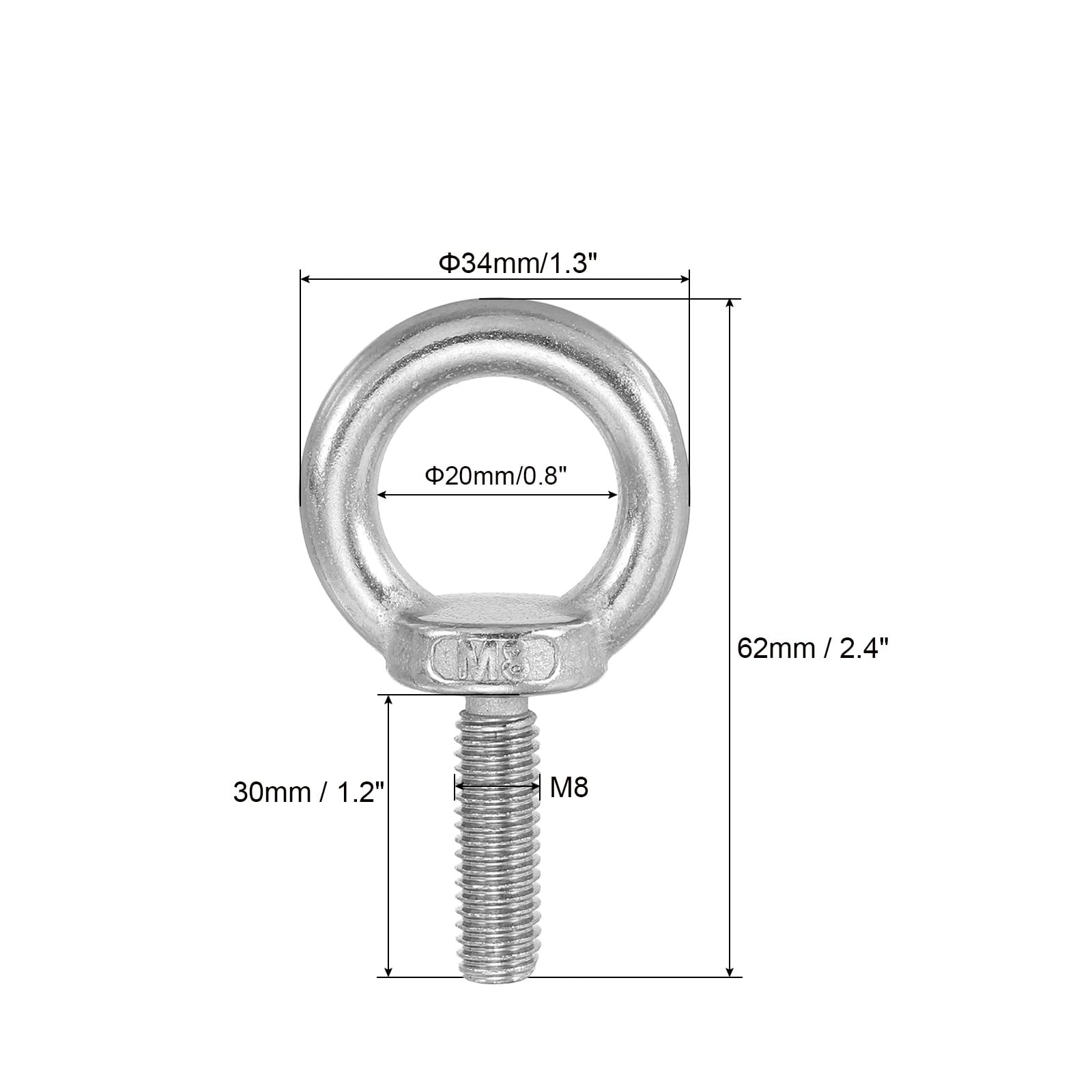 Lifting Shoulder Eye Bolts, 304 Stainless Steel Thread Screw