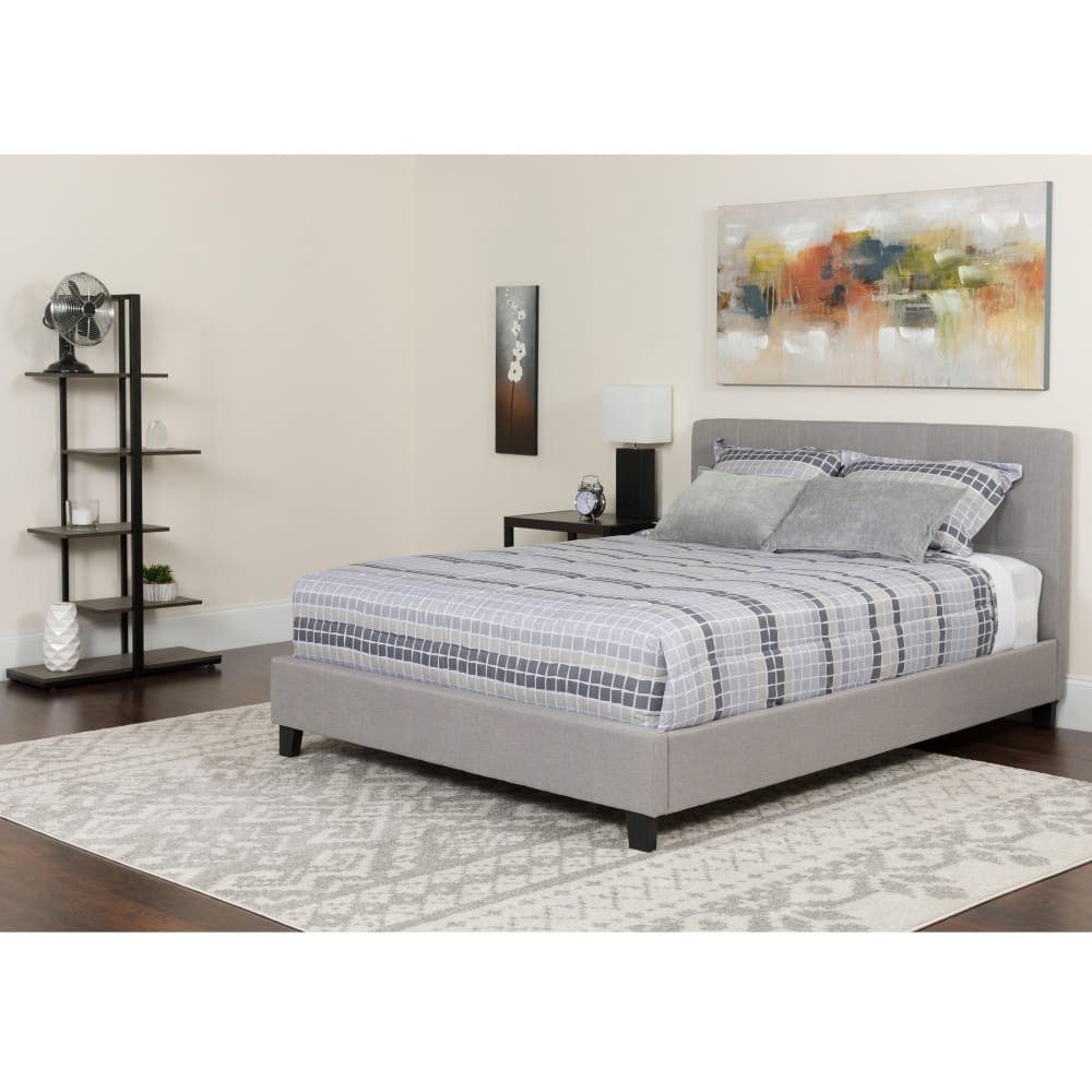 Button Tufted Platform Bed with Memory Foam Pocket Spring Mattress