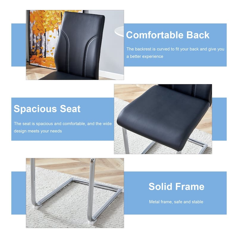 PU Upholstered Dining Chairs (Set of 4/6)