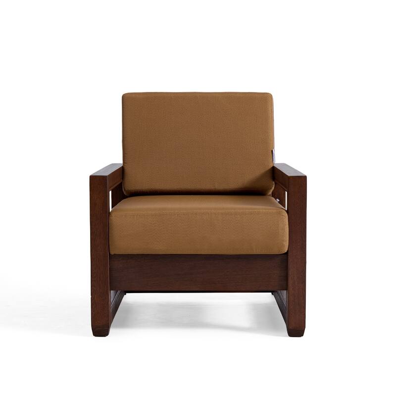 3-Piece Teak Wood Chair Outdoor Patio Conversation Set with Table