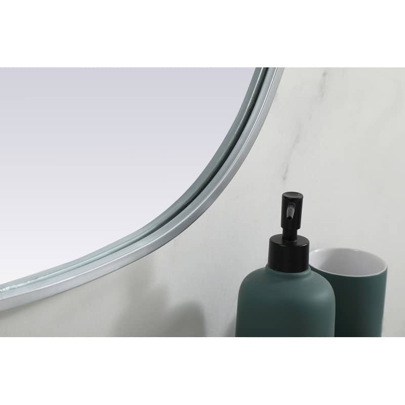 Indigo Home Metal Frame Oval Mirror 24x30 Inch