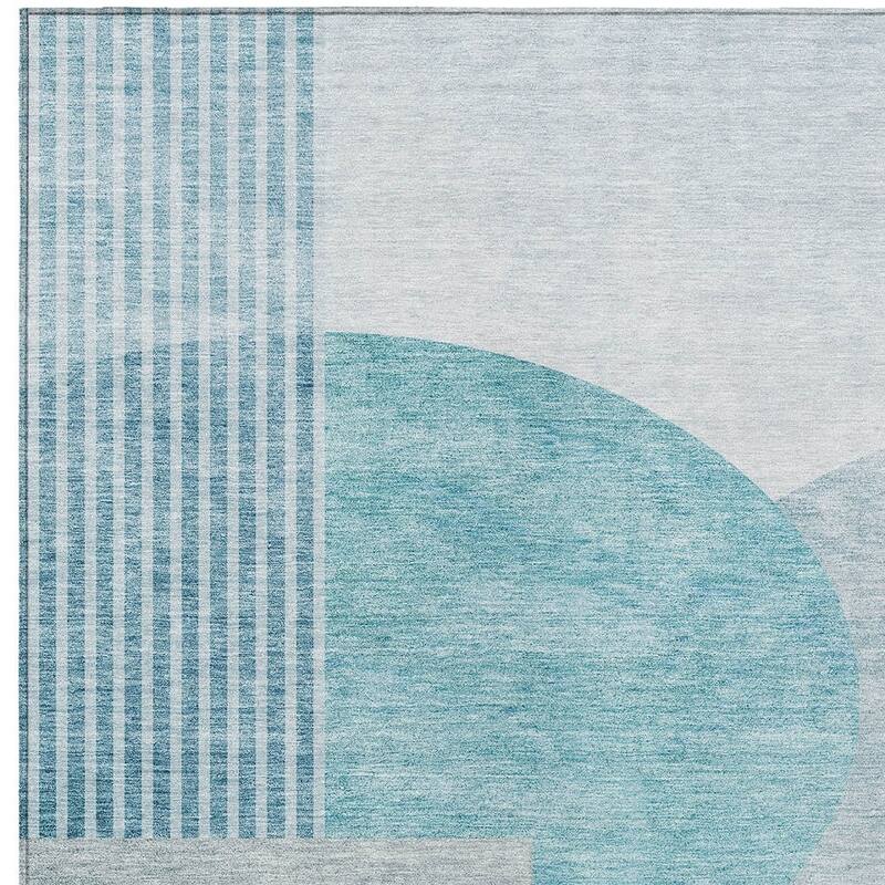 HomeRoots Geometric Transitional Rectangle Outdoor Rug