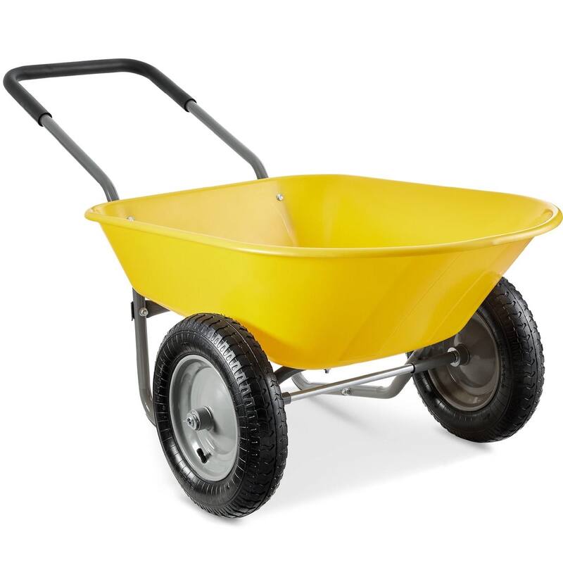 Multipurpose Garden Wheelbarrow with 5 Cubic Feet Capacity and Comfortable Padded Handle - 36 L X 25 W x 20 H