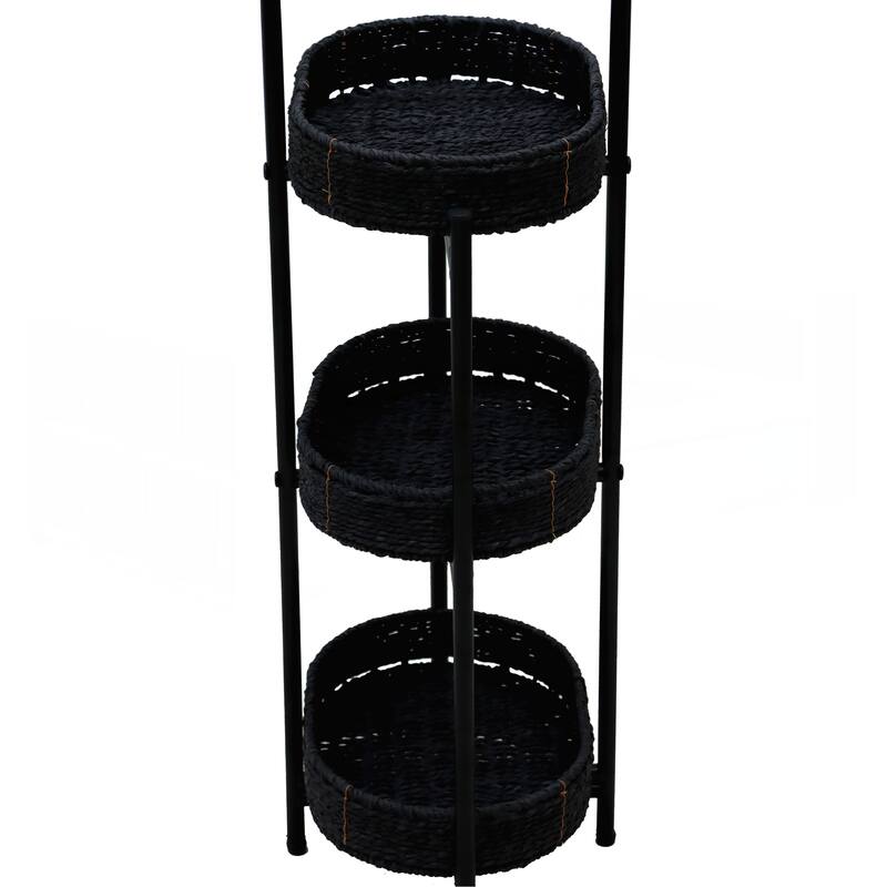 Small Handwoven Side Tables 3-Tier