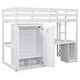 preview thumbnail 8 of 16, Twin Loft Bed wStairs and Desk, Wardrobe and Storage Drawers, White