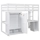 preview thumbnail 8 of 14, Twin Size Loft Bed with Wardrobe, Desk, and Drawers, White