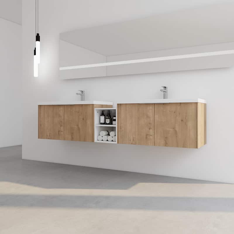 84 Inch Soft Close Doors Bathroom Vanity With Sink,A Small Storage Shelves,36" and 12" Combination Cabinet