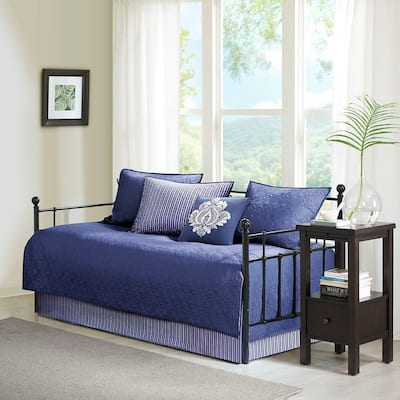 6 Piece Reversible Daybed Cover Set Navy Daybed