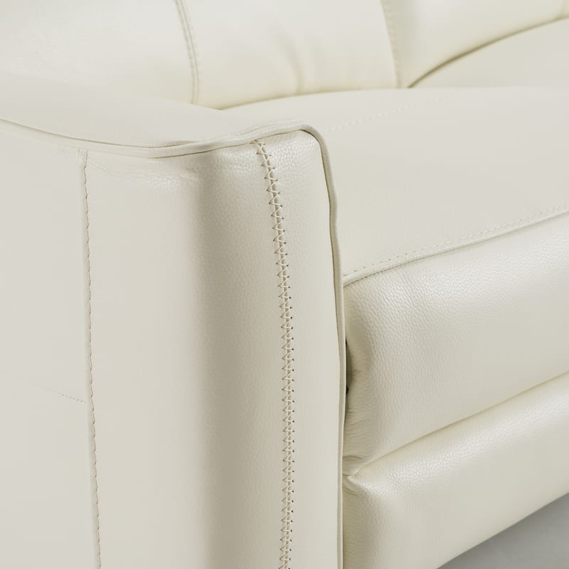 Divani Casa Eden Modern White Leather Sofa With 2 Recliners