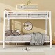 preview thumbnail 13 of 28, Metal Bunk Bed with Ladder and Guardrails, Cozy Sleeping Space, Full XL over Queen