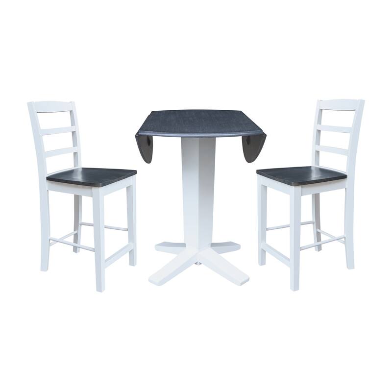 42" Round Drop Leaf Table with Stools