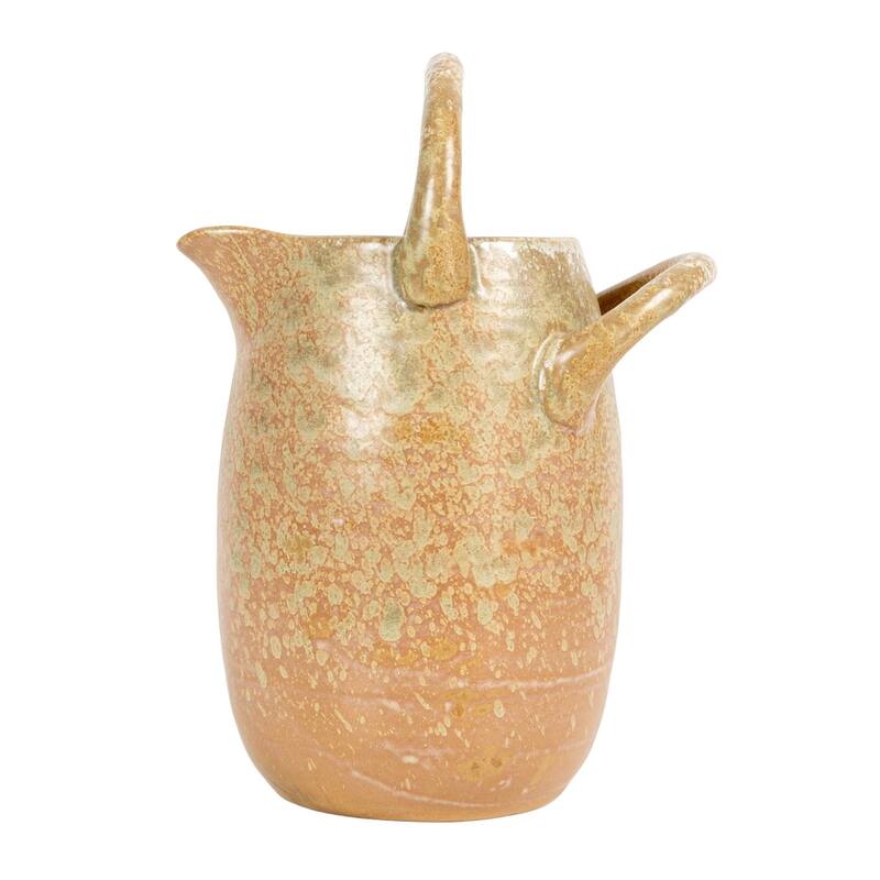 Stoneware Watering Pitcher with Handles - 7.3"L x 5.4"W x 10.0"H