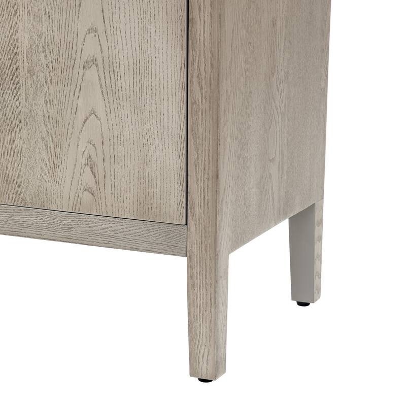 Wooden Storage Cabinet with Adjustable Shelves & Metal Handles for Hallway & Dining Room Organization