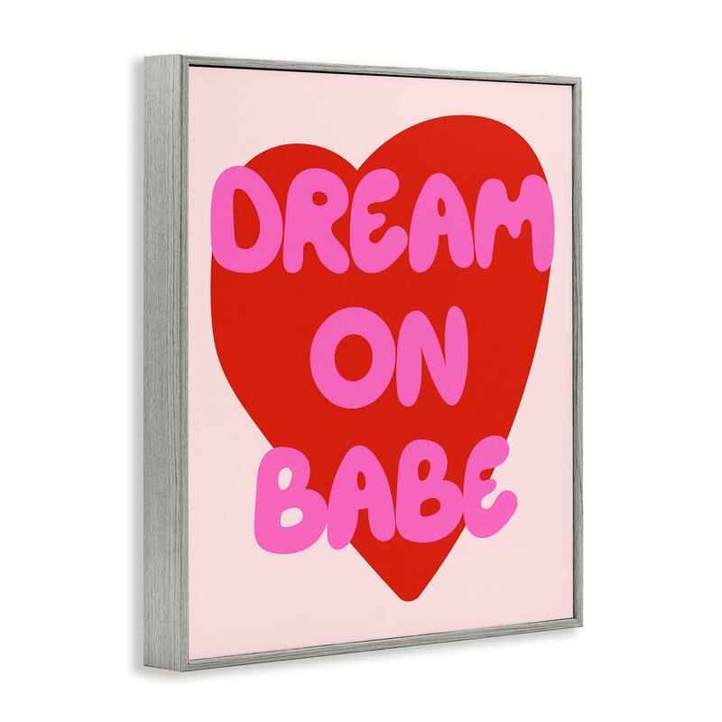 Stupell Dream On Babe Red Heart Framed Giclee Art Design By House of Lulu