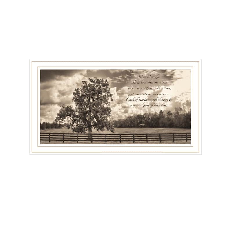 TrendyDecor4U "Our Family" Framed Print Wall Art - White