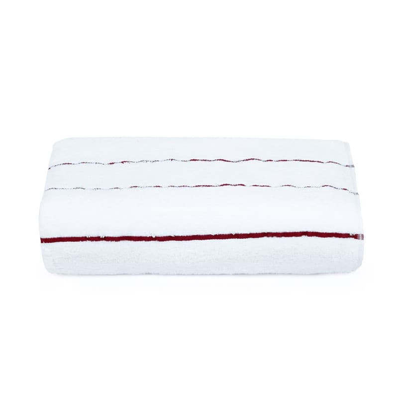 Pure Cotton Beach Towel Absorbent Cabana Striped by Ample Decor - 30" x 68" - Red/White