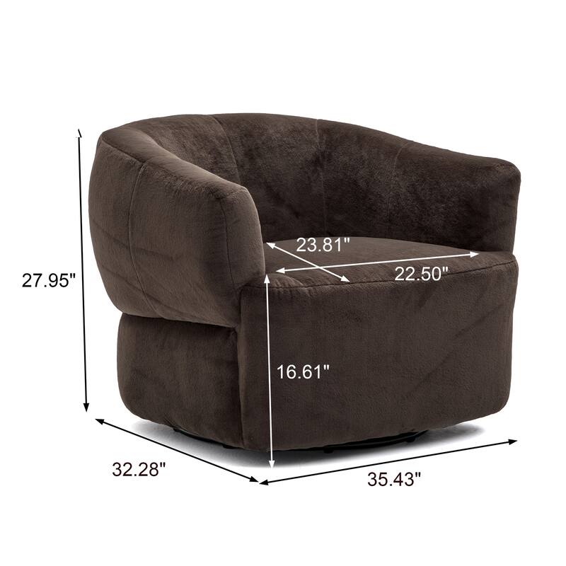 Christopher Knight Home - Plush Modern Swivel Upholstered Club Chair with Ergonomic Barrel Comfort
