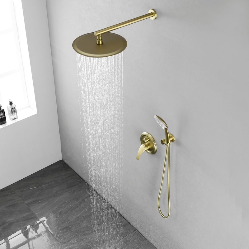 Clihome 5 Spray Patterns 12 in. Wall Mount Dual Shower Heads