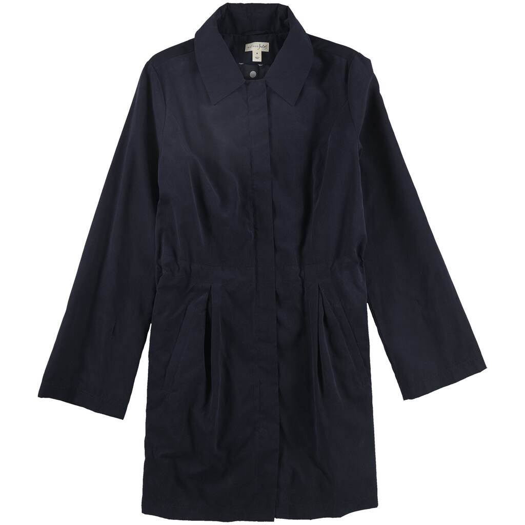 maison Jules Womens Solid Trench Coat,, Blue, Medium