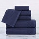 preview thumbnail 63 of 97, Superior Soho Ribbed Cotton 6-Piece Assorted Towel Set Navy Blue