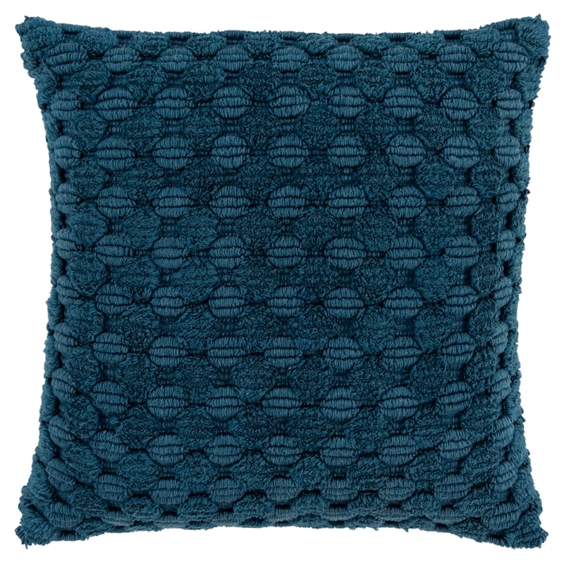 Rizzy Home Woven Textured Solid Throw Pillow - Teal - Down Alternative