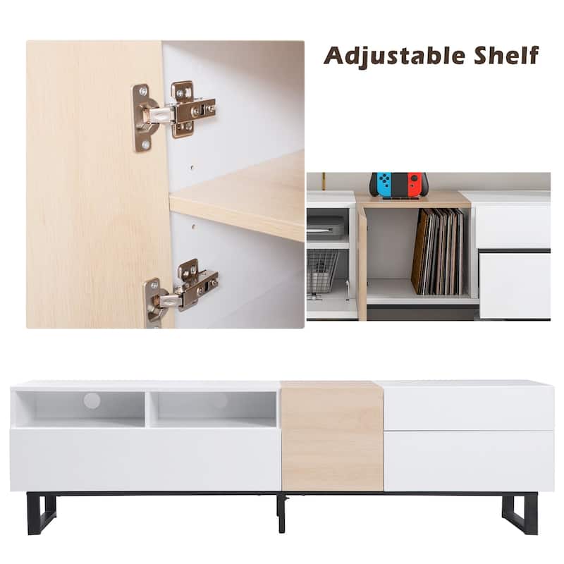 Double Storage Space Modern TV Stand - 70.90" x 15.00"